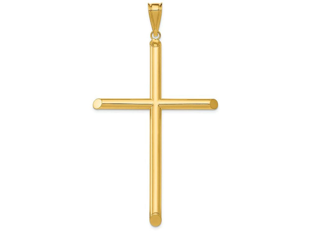 FJC Finejewelers 14k Yellow Gold Polished Tube Cross Charm