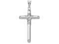 FJC Finejewelers 14k White Gold Polished Tube Cross Charm