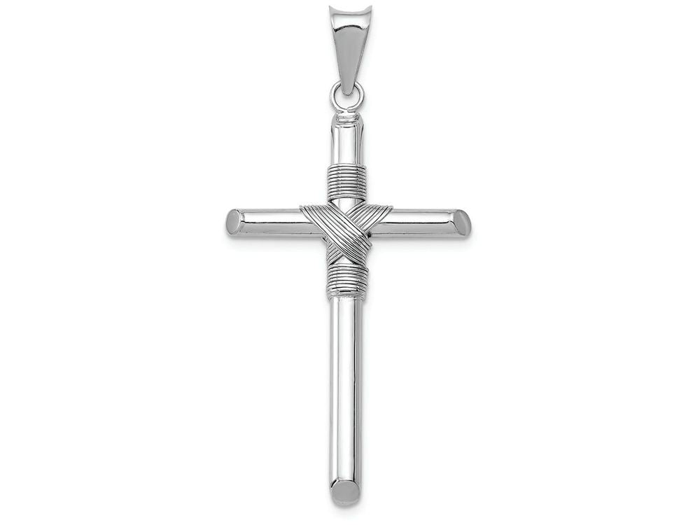 FJC Finejewelers 14k White Gold Polished Tube Cross Charm