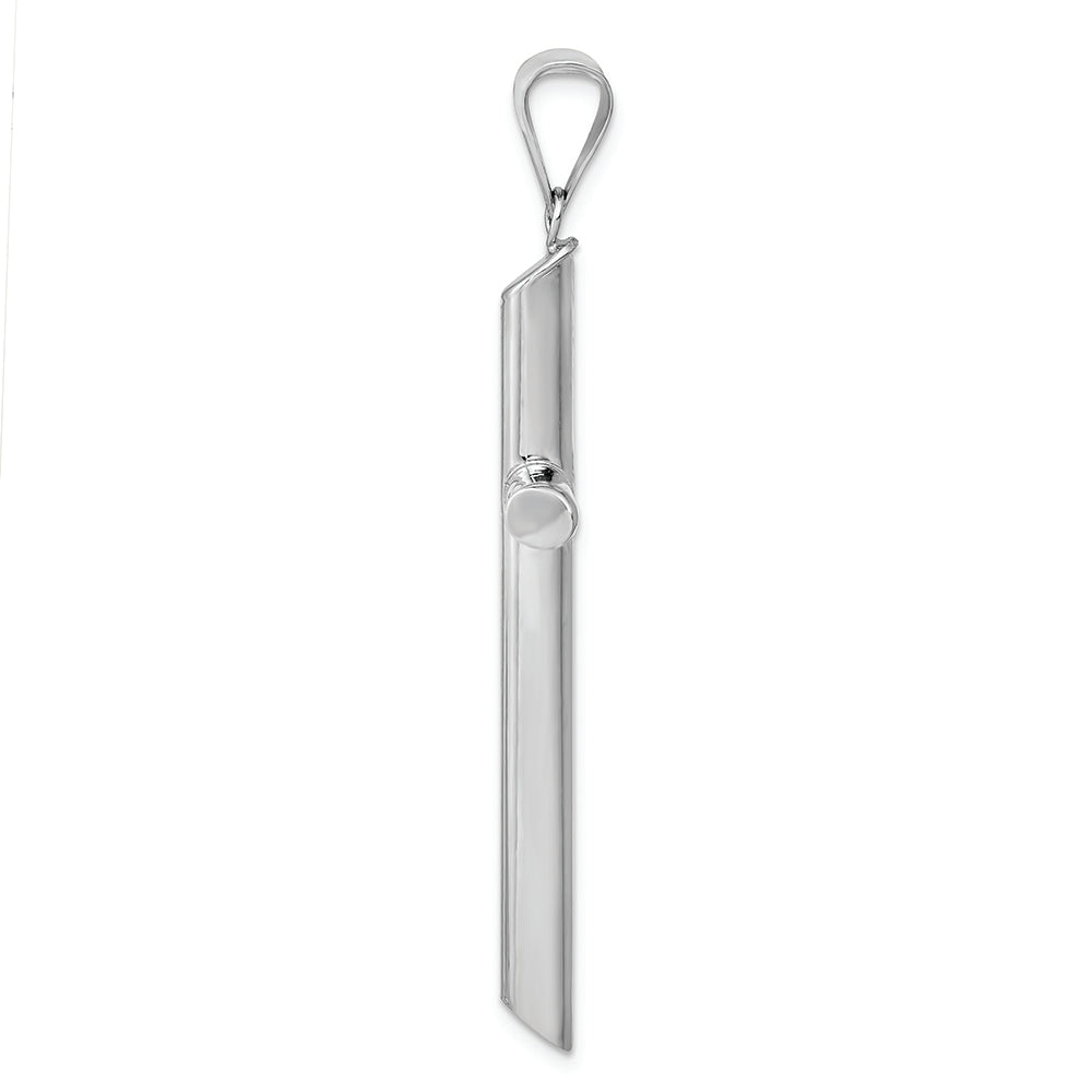 FJC Finejewelers 14k White Gold Polished Tube Cross Charm