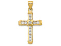 FJC Finejewelers 14k Yellow Gold CZ Cross Charm