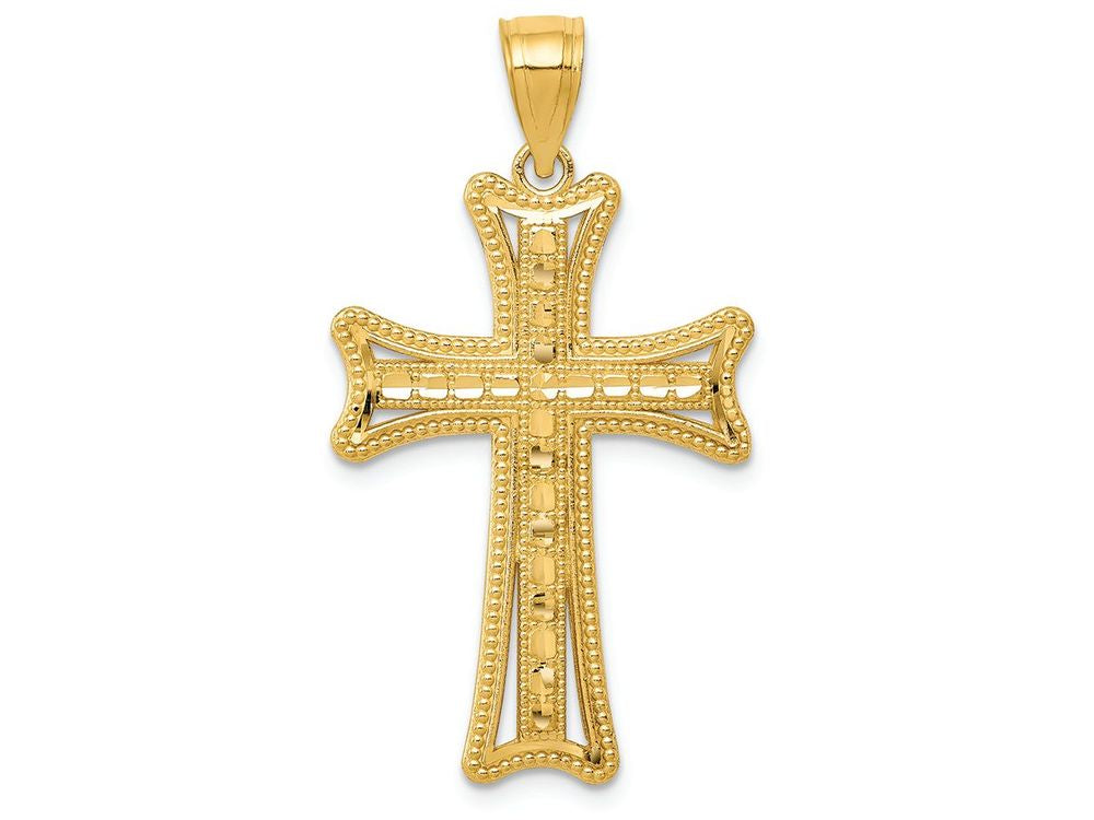 FJC Finejewelers 14k Yellow Gold Bright Cut Cross Charm