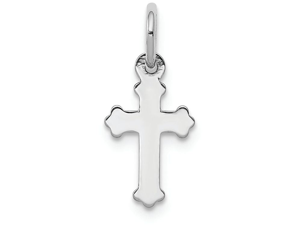 FJC Finejewelers 14k White Gold Mini Polished Cross Charm