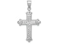 FJC Finejewelers 14k White Gold Reversible Bright Cut Cross Charm