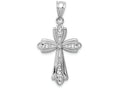 FJC Finejewelers 14k White Gold Polished Bright Cut Fancy Cross Charm
