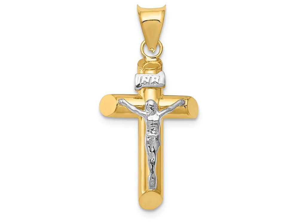 FJC Finejewelers 14k Two-tone Gold Polished Crucifix Charm