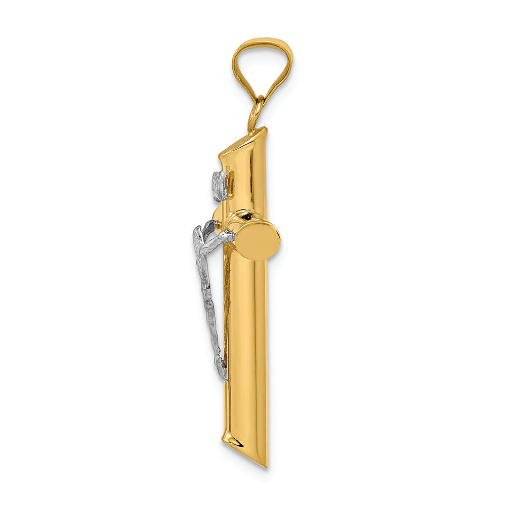 FJC Finejewelers 14k Two-tone Gold Polished Crucifix Charm