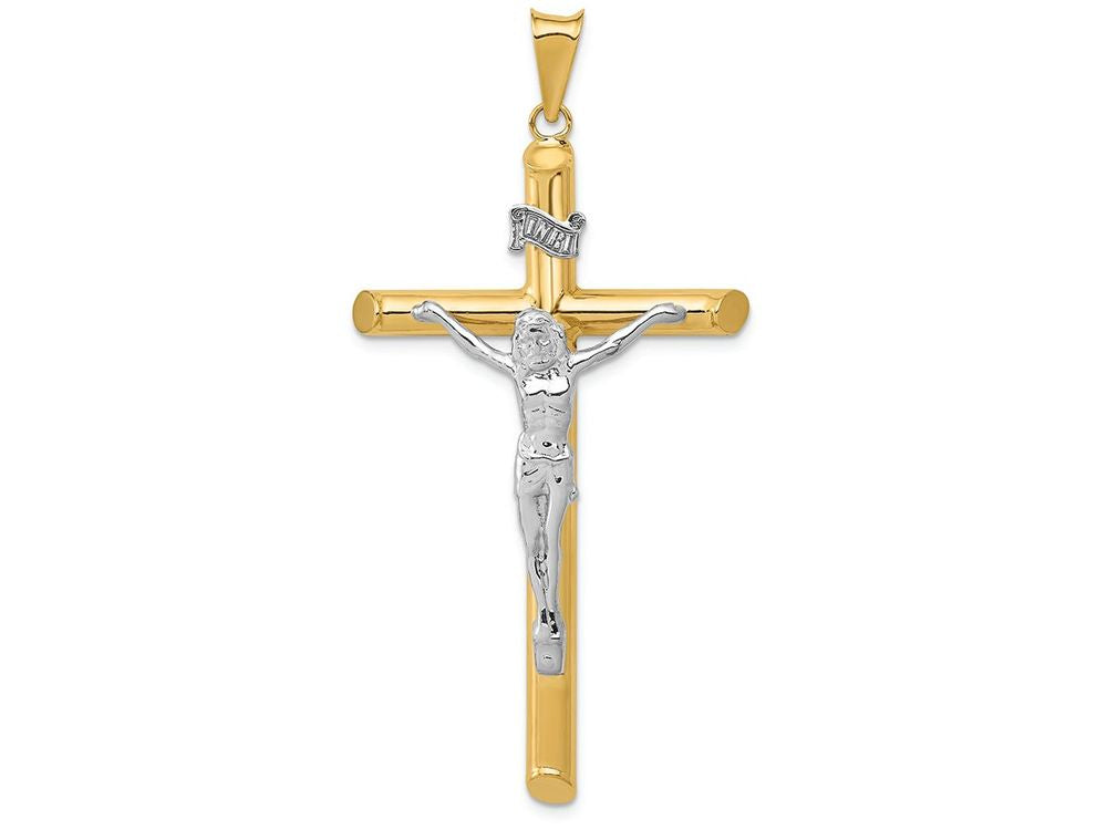 FJC Finejewelers 14k Two-tone Gold Polished Crucifix Charm