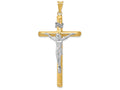 FJC Finejewelers 14k Two-tone Gold Polished Crucifix Charm