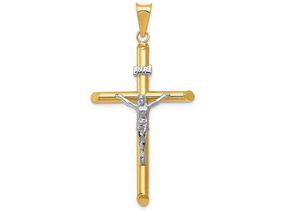 FJC Finejewelers 14k Two-tone Gold Polished Jesus Crucifix Charm