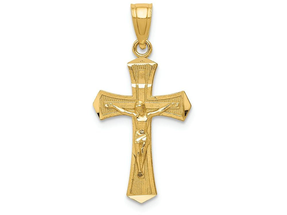 FJC Finejewelers 14k Yellow Gold Bright Cut Crucifix Charm