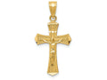 FJC Finejewelers 14k Yellow Gold Bright Cut Crucifix Charm