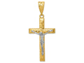 FJC Finejewelers 14k Two-tone Gold Bright Cut Crucifix Charm