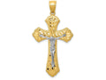 FJC Finejewelers 14k Two-tone Gold Bright Cut Passion Crucifix Charm