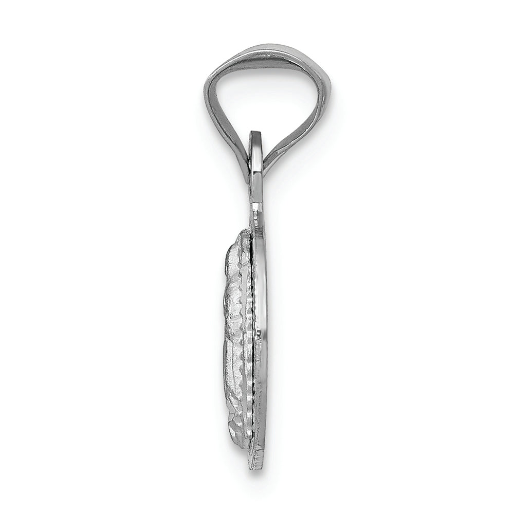FJC Finejewelers 14k White Gold Our Lady Of Guadalupe Circle Charm