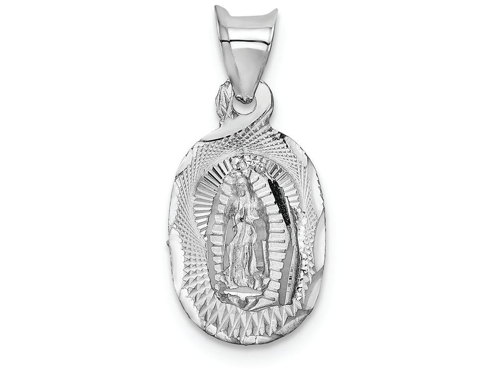 FJC Finejewelers 14k White Gold Our Lady Of Guadalupe Oval Charm