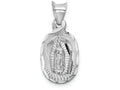 FJC Finejewelers 14k White Gold Our Lady Of Guadalupe Oval Charm