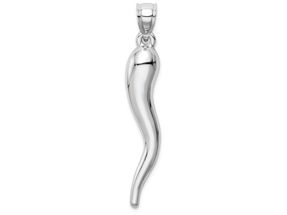 FJC Finejewelers 14k White Gold Hollow Italian Horn Charm