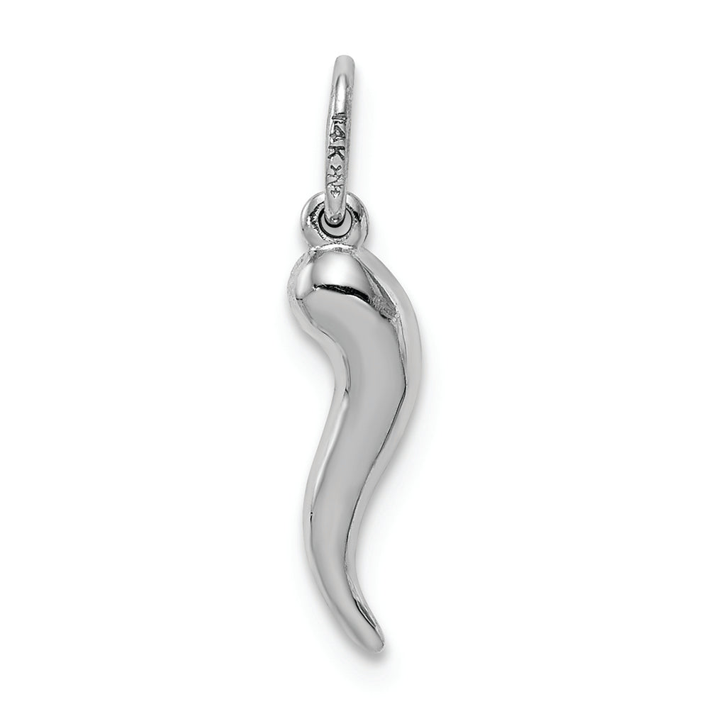 FJC Finejewelers 14k White Gold Hollow Italian Horn Charm