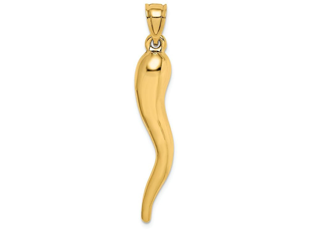 FJC Finejewelers 14k Yellow Gold Hollow Italian Horn Charm
