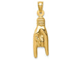 FJC Finejewelers 14k Yellow Gold Hollow Rock On Sign Charm