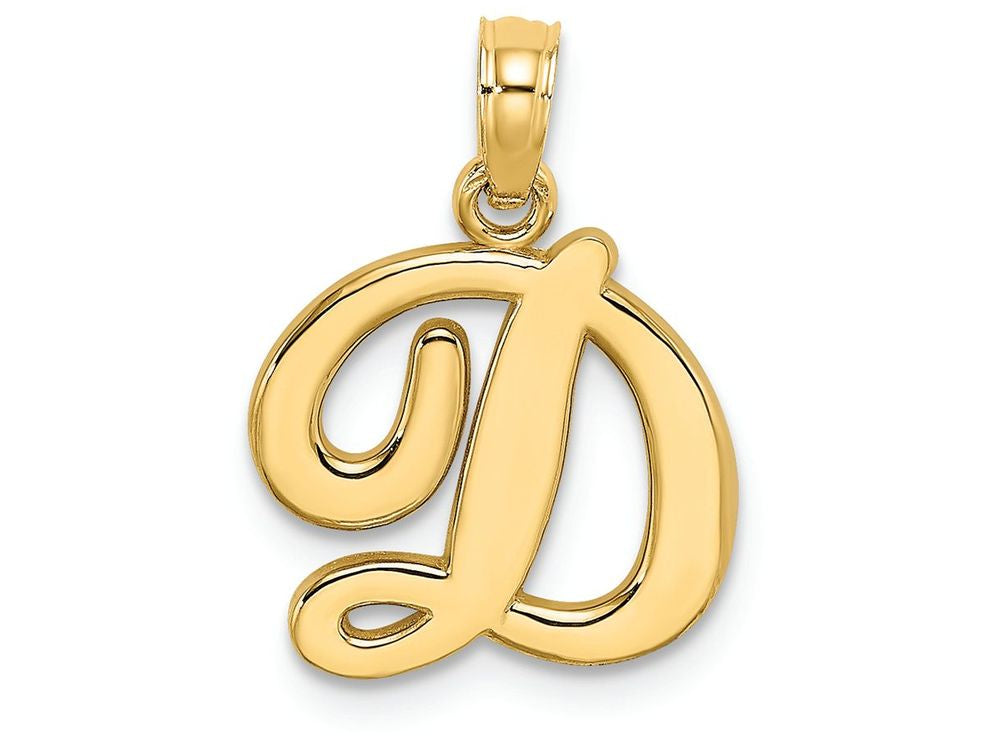 FJC Finejewelers 14k Yellow Gold D Script Initial Charm