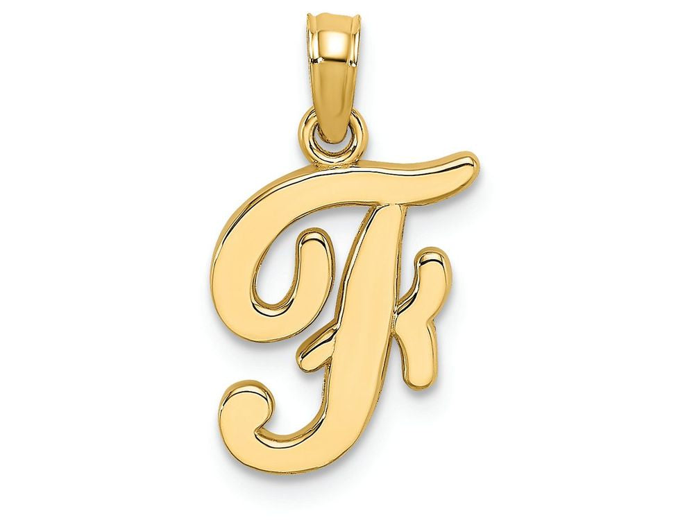 FJC Finejewelers 14k Yellow Gold F Script Initial Charm