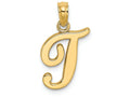 FJC Finejewelers 14k Yellow Gold T Script Initial Charm