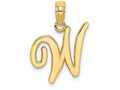 FJC Finejewelers 14k Yellow Gold W Script Initial Charm