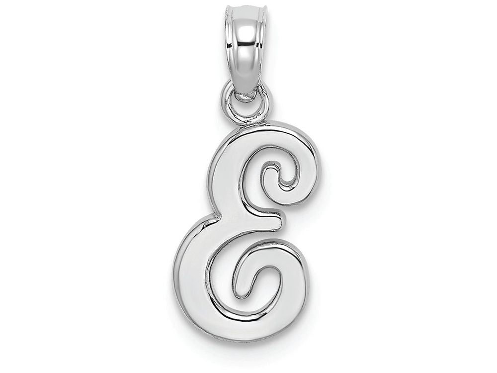 FJC Finejewelers 14k White Gold E Script Initial Charm