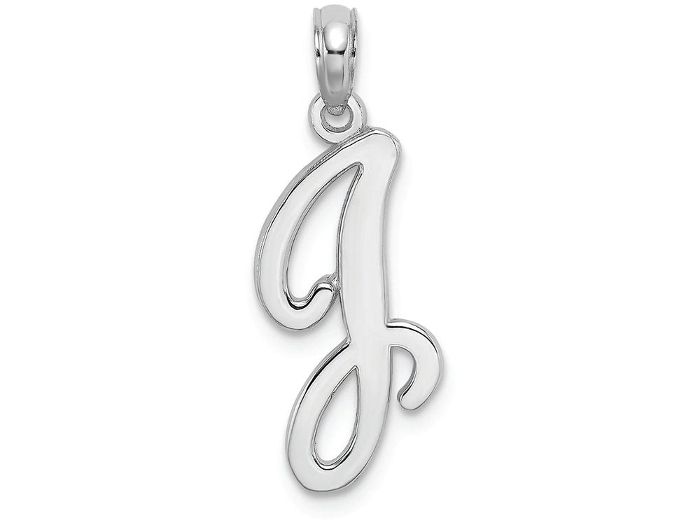 FJC Finejewelers 14k White Gold J Script Initial Charm