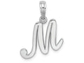 FJC Finejewelers 14k White Gold M Script Initial Charm