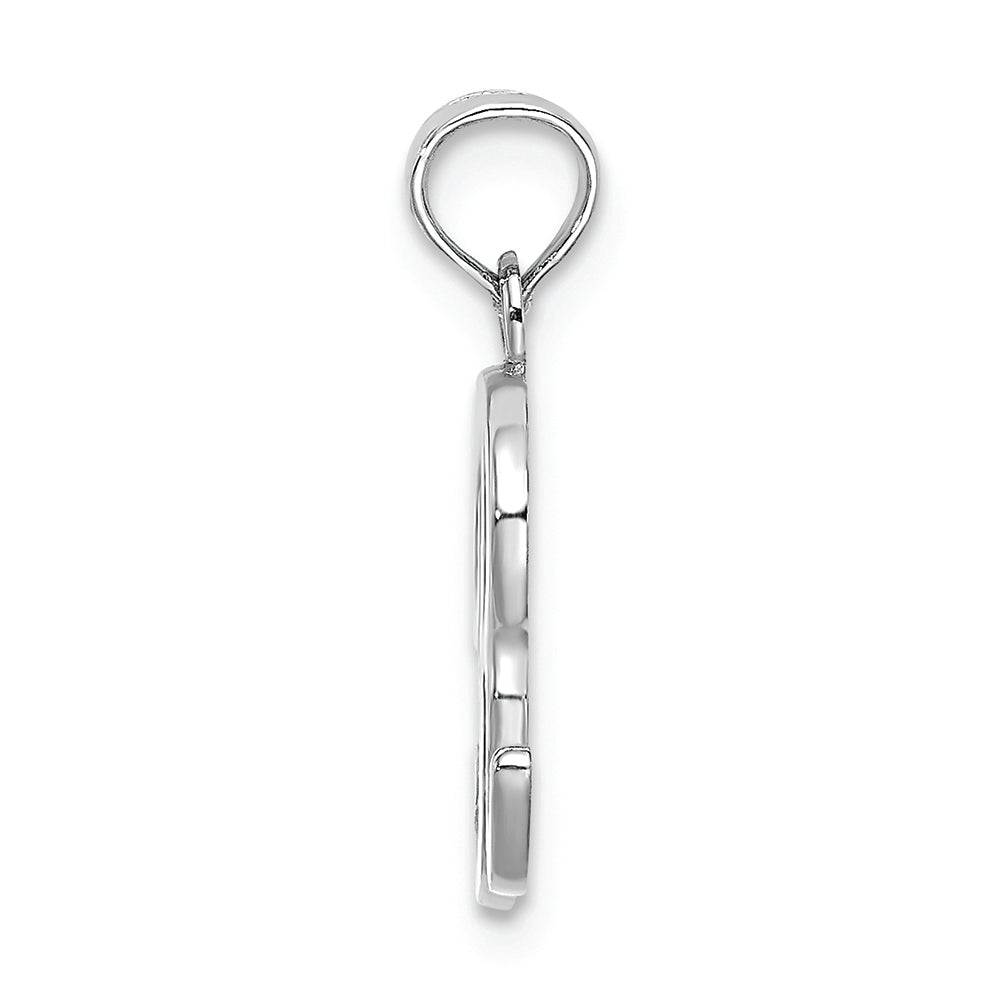FJC Finejewelers 14k White Gold R Script Initial Charm