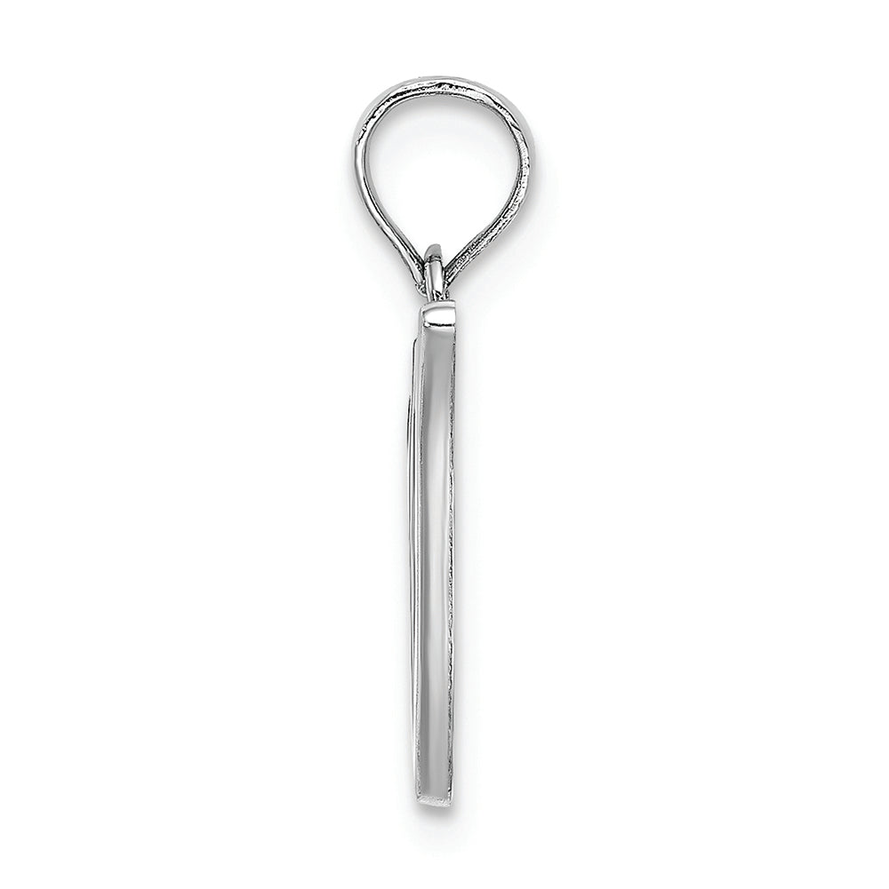 FJC Finejewelers 14k White Gold V Script Initial Charm