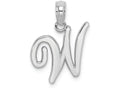 FJC Finejewelers 14k White Gold W Script Initial Charm