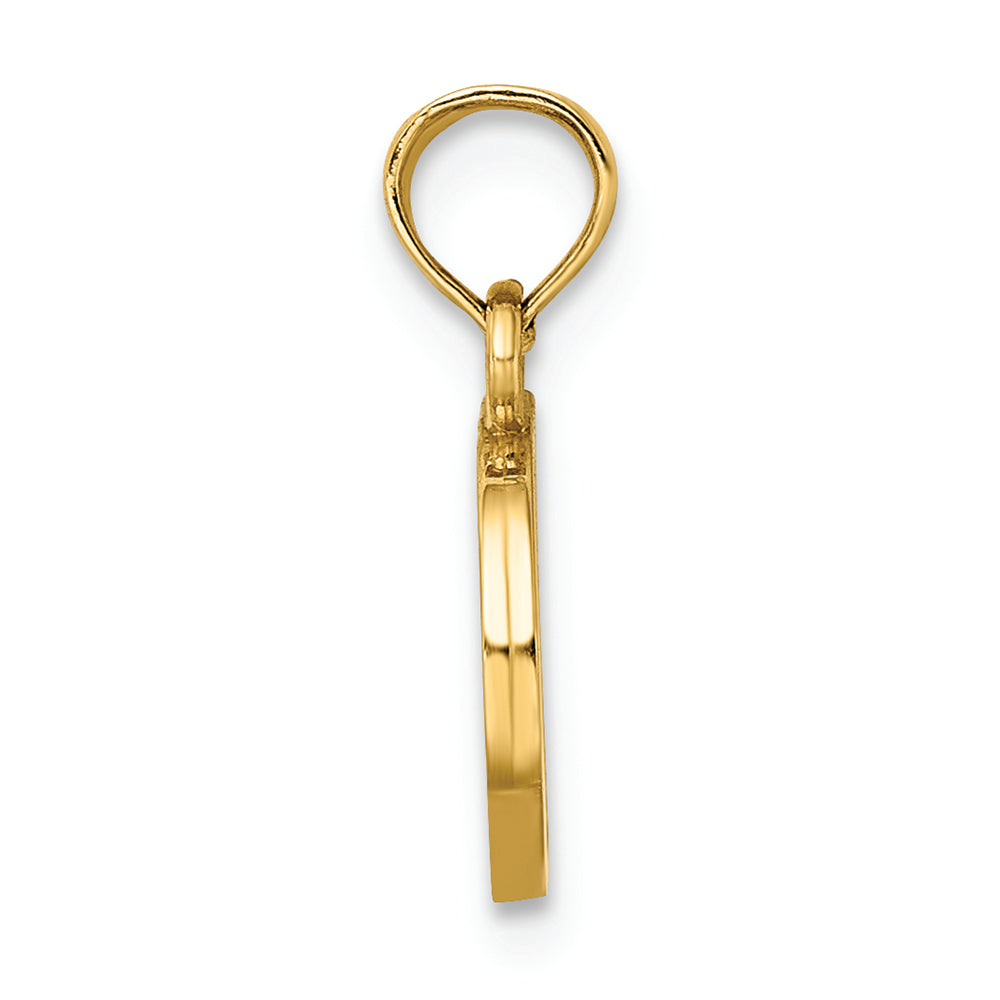FJC Finejewelers 14k Yellow Gold D Block Initial Charm