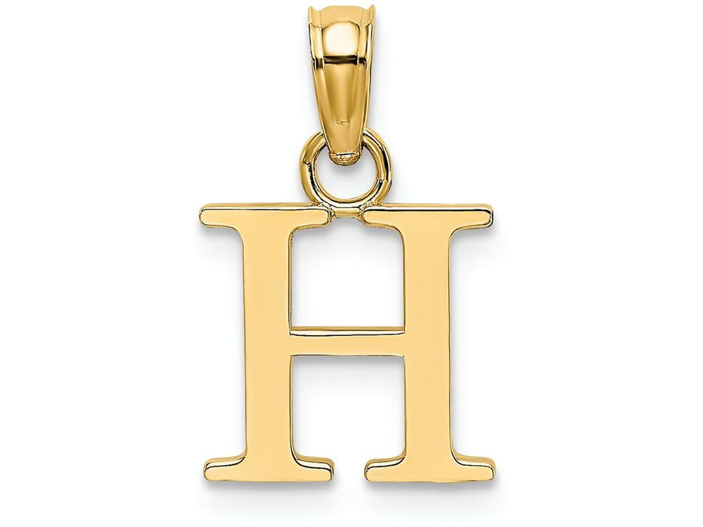FJC Finejewelers 14k Yellow Gold H Block Initial Charm