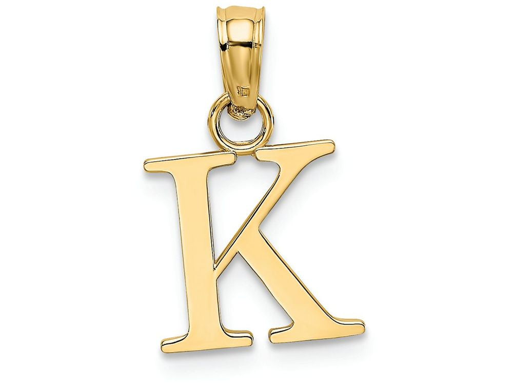 FJC Finejewelers 14k Yellow Gold K Block Initial Charm