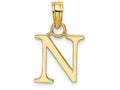 FJC Finejewelers 14k Yellow Gold N Block Initial Charm
