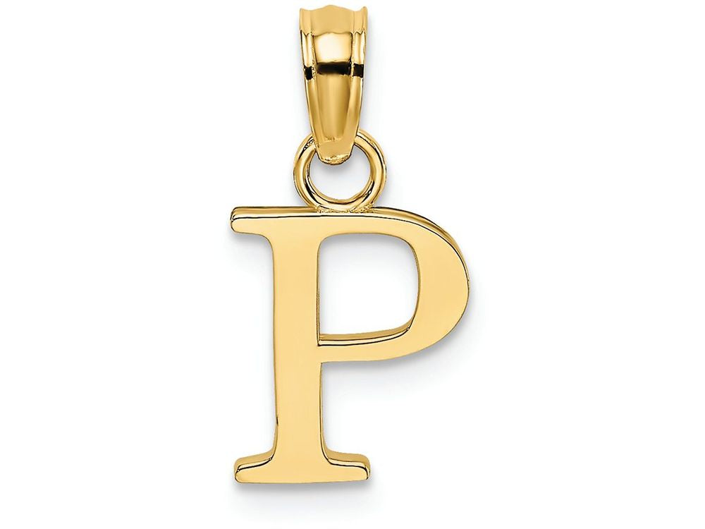 FJC Finejewelers 14k Yellow Gold P Block Initial Charm