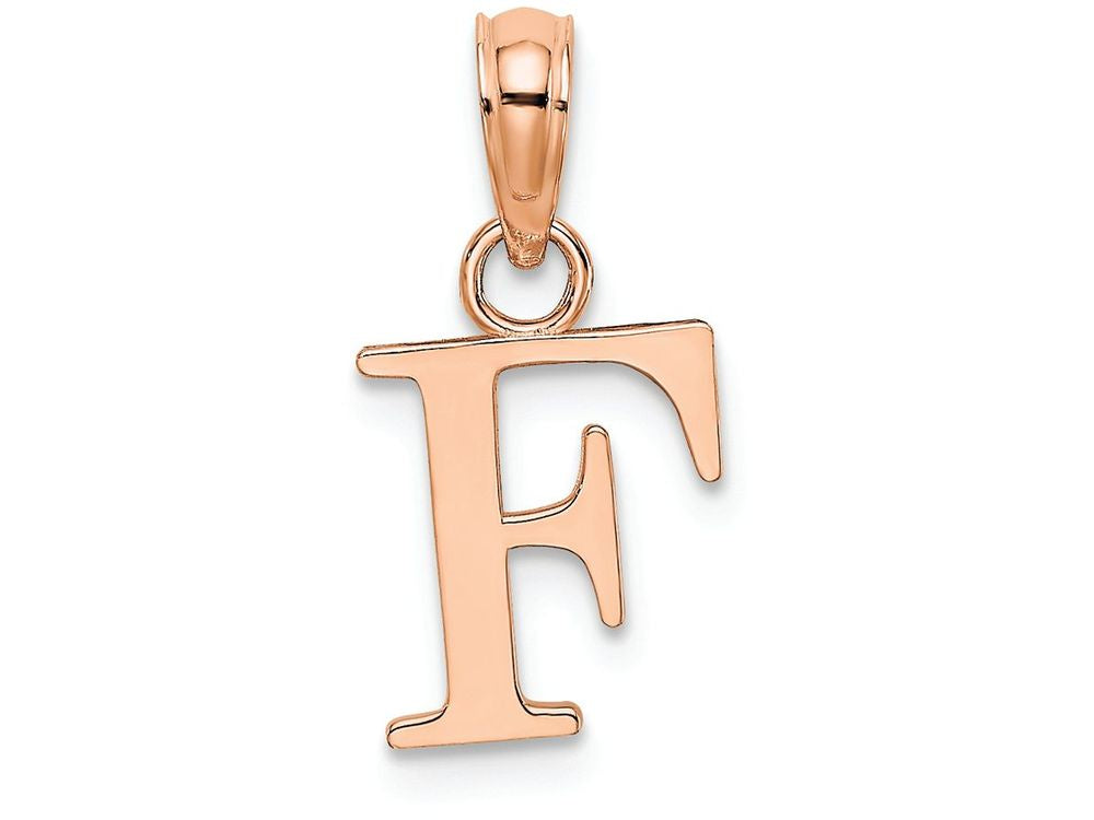 FJC Finejewelers 14k Rose Gold F Block Initial Charm