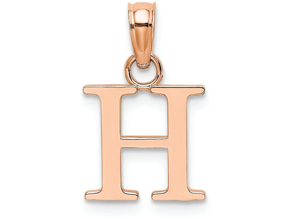 FJC Finejewelers 14k Rose Gold H Block Initial Charm