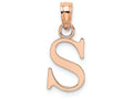 FJC Finejewelers 14k Rose Gold S Block Initial Charm