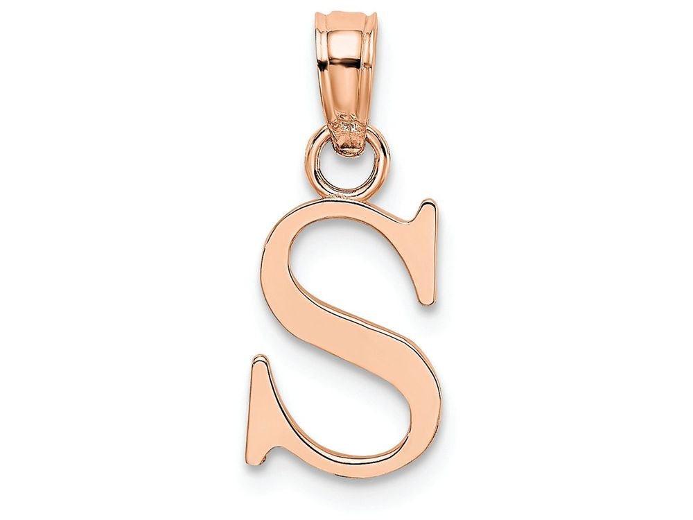 FJC Finejewelers 14k Rose Gold S Block Initial Charm