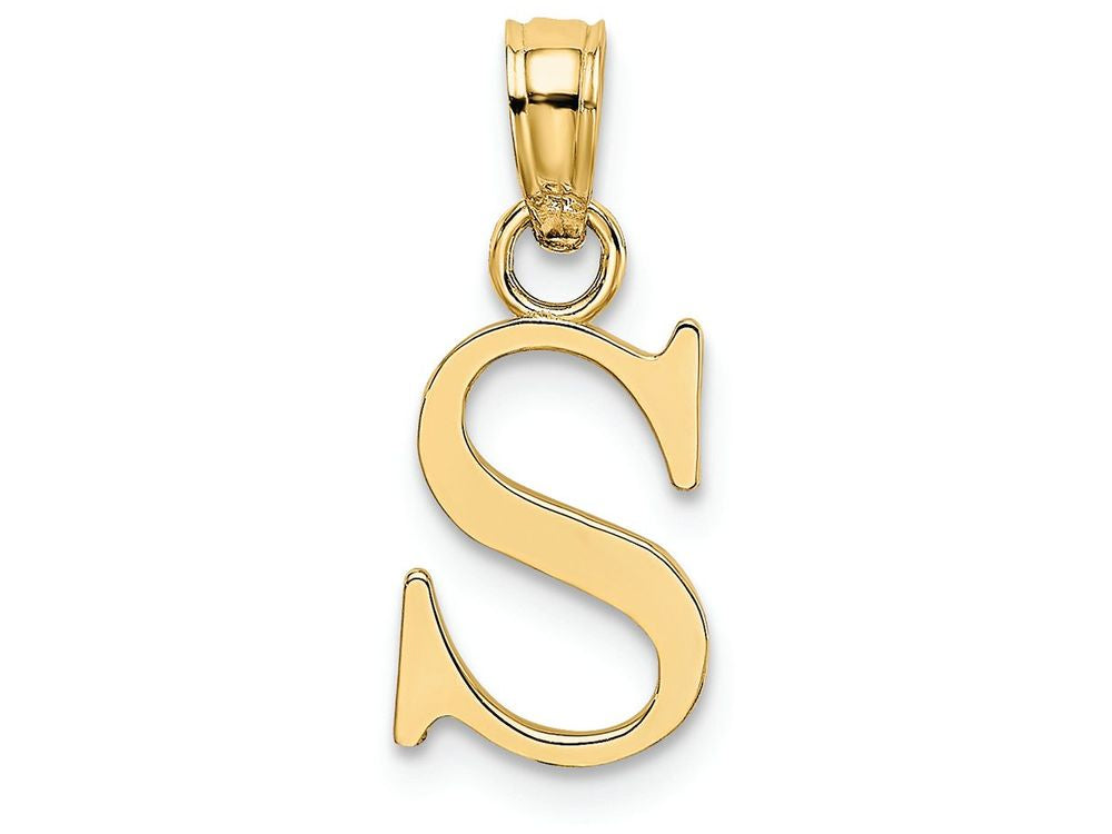 FJC Finejewelers 14k Yellow Gold S Block Initial Charm