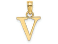 FJC Finejewelers 14k Yellow Gold V Block Initial Charm