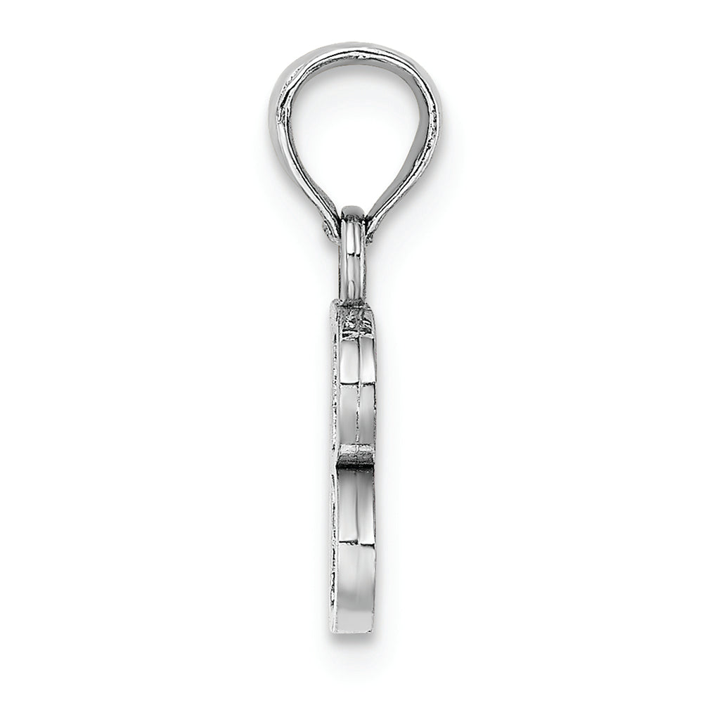 FJC Finejewelers 14k White Gold B Block Initial Charm