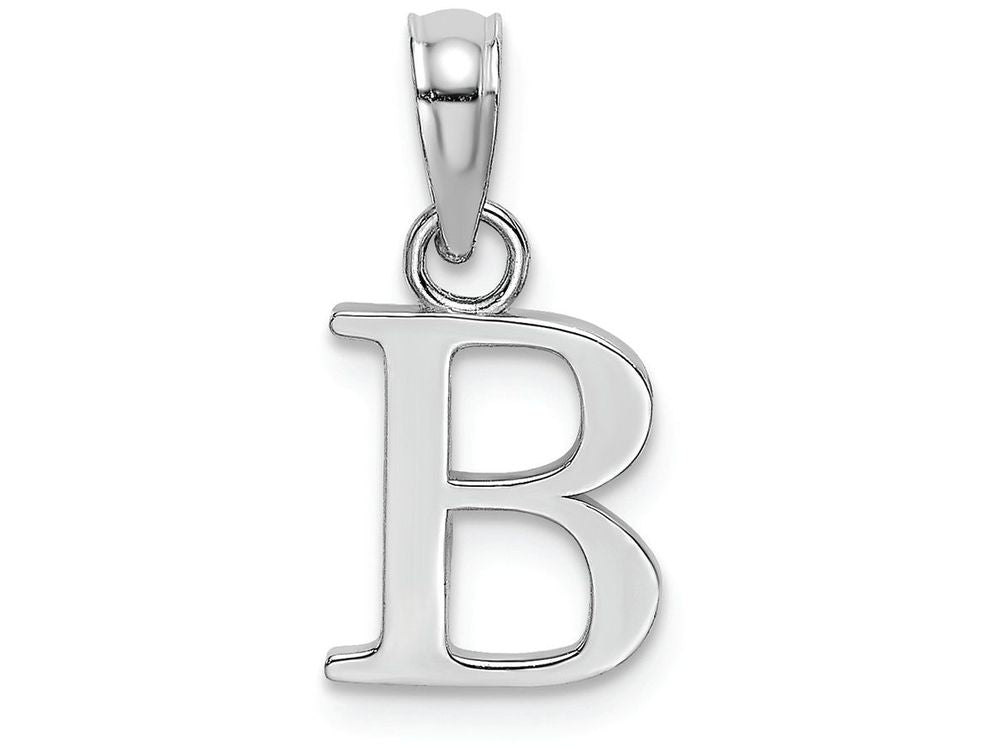 FJC Finejewelers 14k White Gold B Block Initial Charm