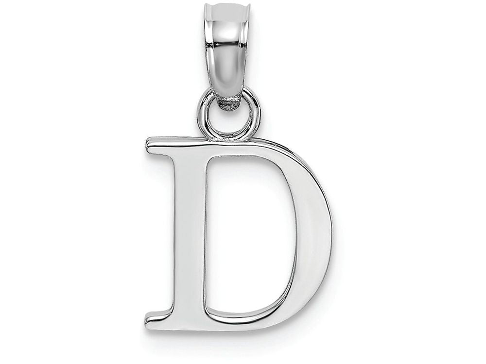 FJC Finejewelers 14k White Gold D Block Initial Charm