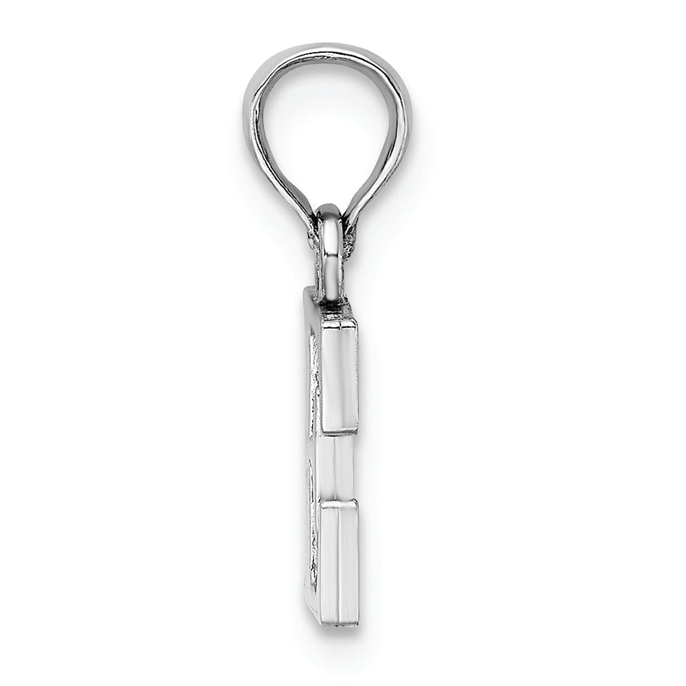 FJC Finejewelers 14k White Gold E Block Initial Charm